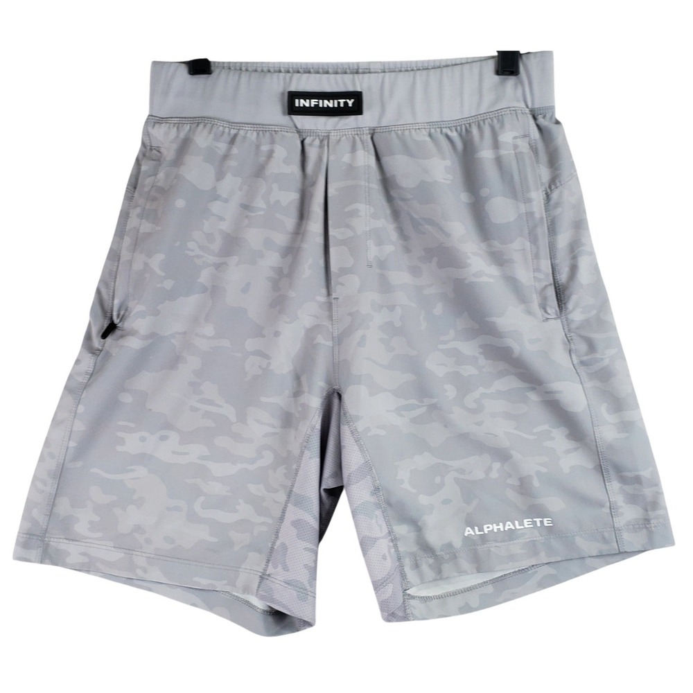 Alphalete Infinity Shorts Mens Medium Grey Camo Athletic Gym Training